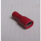 Flachsteckhülse für Kabelstärke 0,5-1,5mm², Steckerbreite 4,8mm, vollisoliert PVC, rot, 100 STÜCK