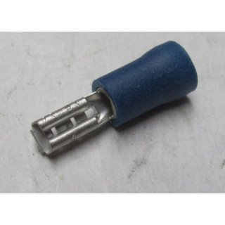 Flachsteckhülse halbisoliert PVC, Kabelquerschnitt: 1,5 bis 2,5 mm², blau, Breite 3,9mm, 100 STÜCK