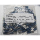 Flachsteckhülse halbisoliert PVC, Kabelquerschnitt: 1,5 bis 2,5 mm², blau, Breite 6,6mm, 100 STÜCK