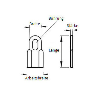 Schlegelmesser 185x70mm, gerade
