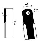 Gerades Messer 113x40mm passend f&uuml;r Agricom