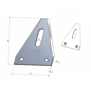 M&auml;hmesserklinge D 10/2 z, glatt unten gesenkt mit Langloch 90x76x2 (Case/ Fortschritt, Claas)
