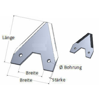 M&auml;hmesserklinge unten gezahnt, 80x76x2mm