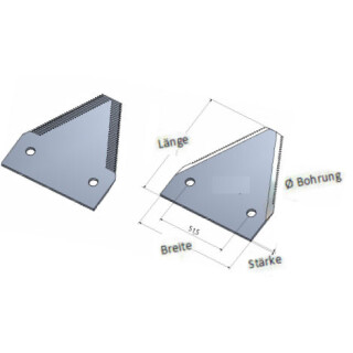 M&auml;hmesserklinge unten gezahnt 80x76x2mm passend zu Gaspardo