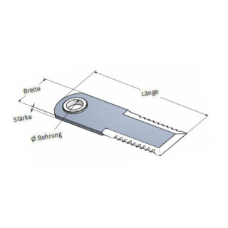 Strohh&auml;cksler- Messer gezahnt 172x50x4mm, passend zu New Holland
