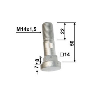 Bolzen M14x1,5 f&uuml;r Hammerschlegel 784-386