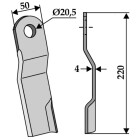 Messer 220x50mm, rechts